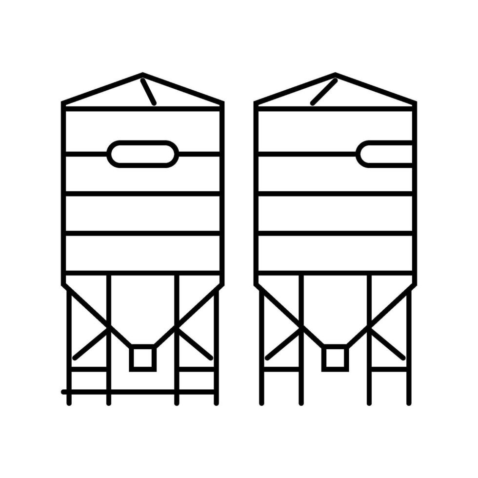 silo fertilizer line icon illustration vector