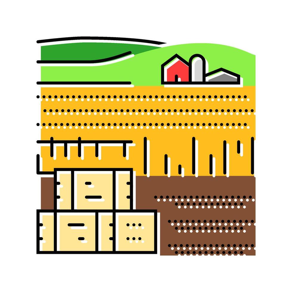 haystack farm farmer color icon illustration vector
