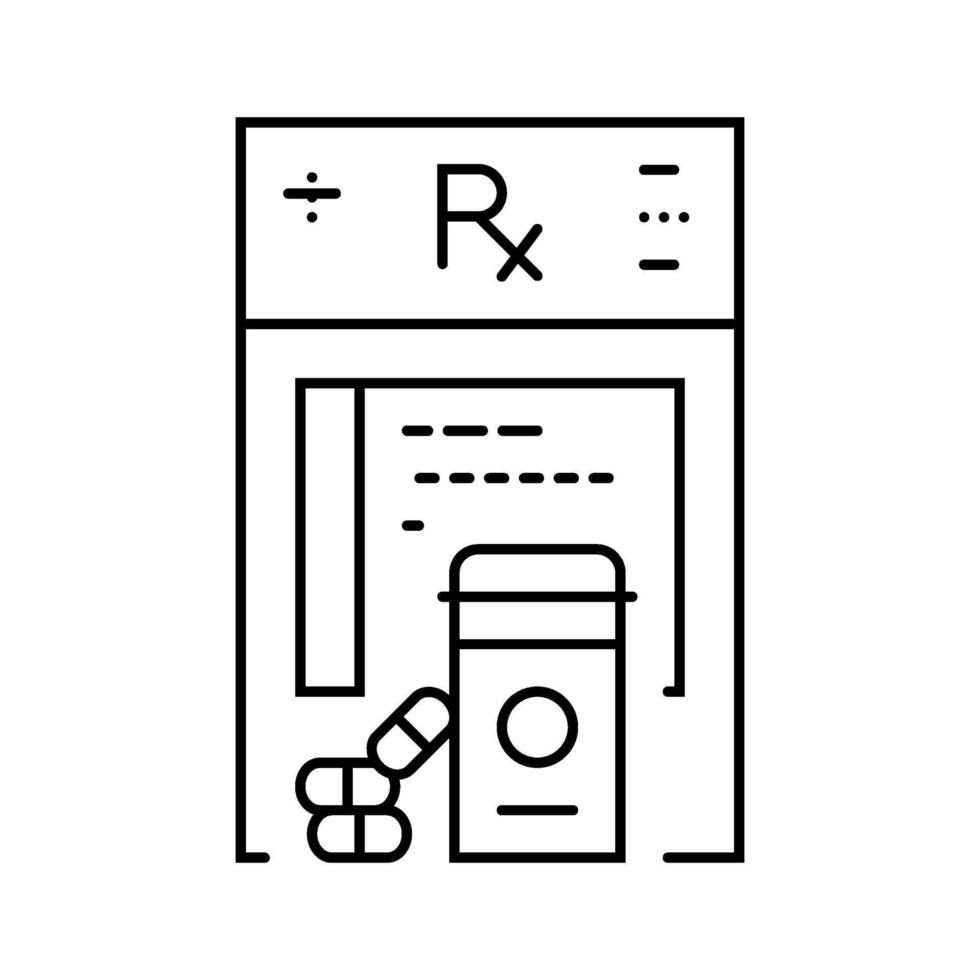 prescription drugs medicines line icon illustration vector