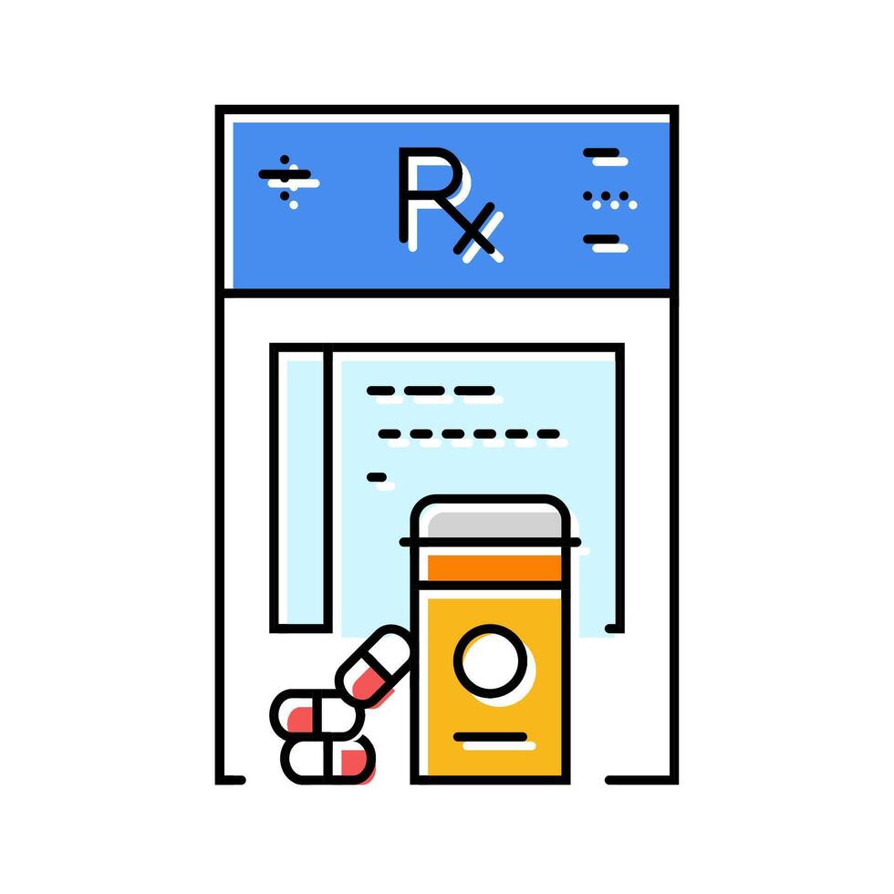 prescription drugs medicines color icon illustration vector