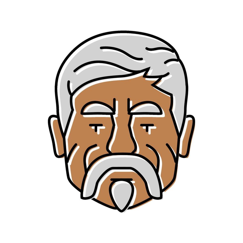 adult old man avatar color icon illustration vector