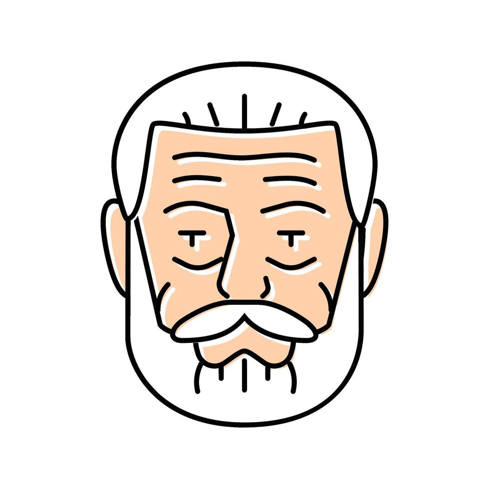 old man avatar color icon illustration vector