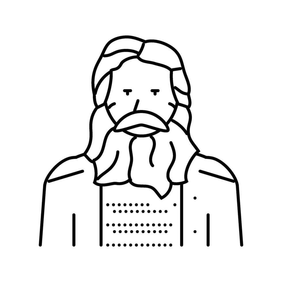 old man line icon illustration vector