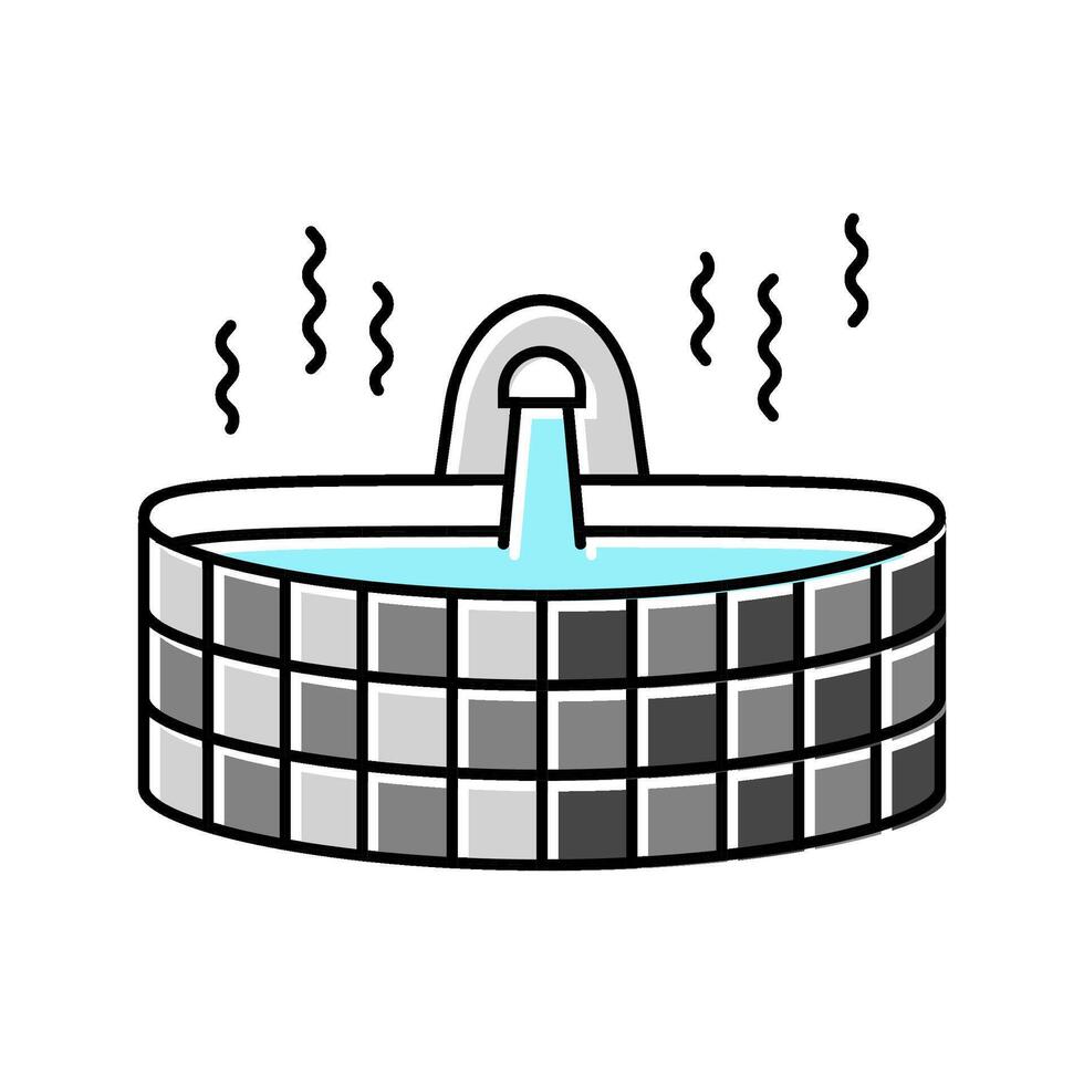bathing sauna color icon illustration vector