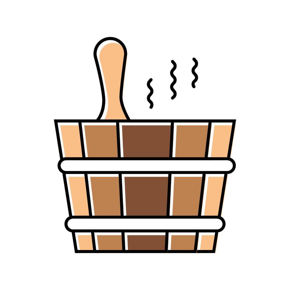 bucket sauna color icon illustration vector
