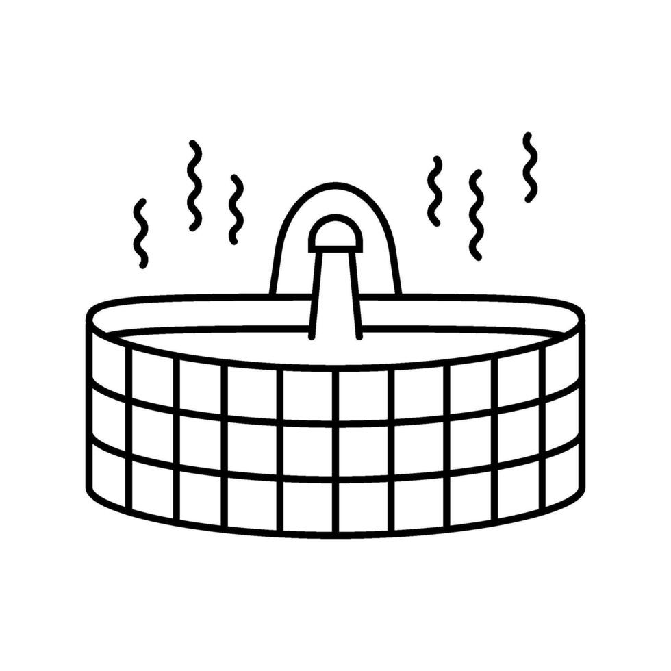 bathing sauna line icon illustration vector