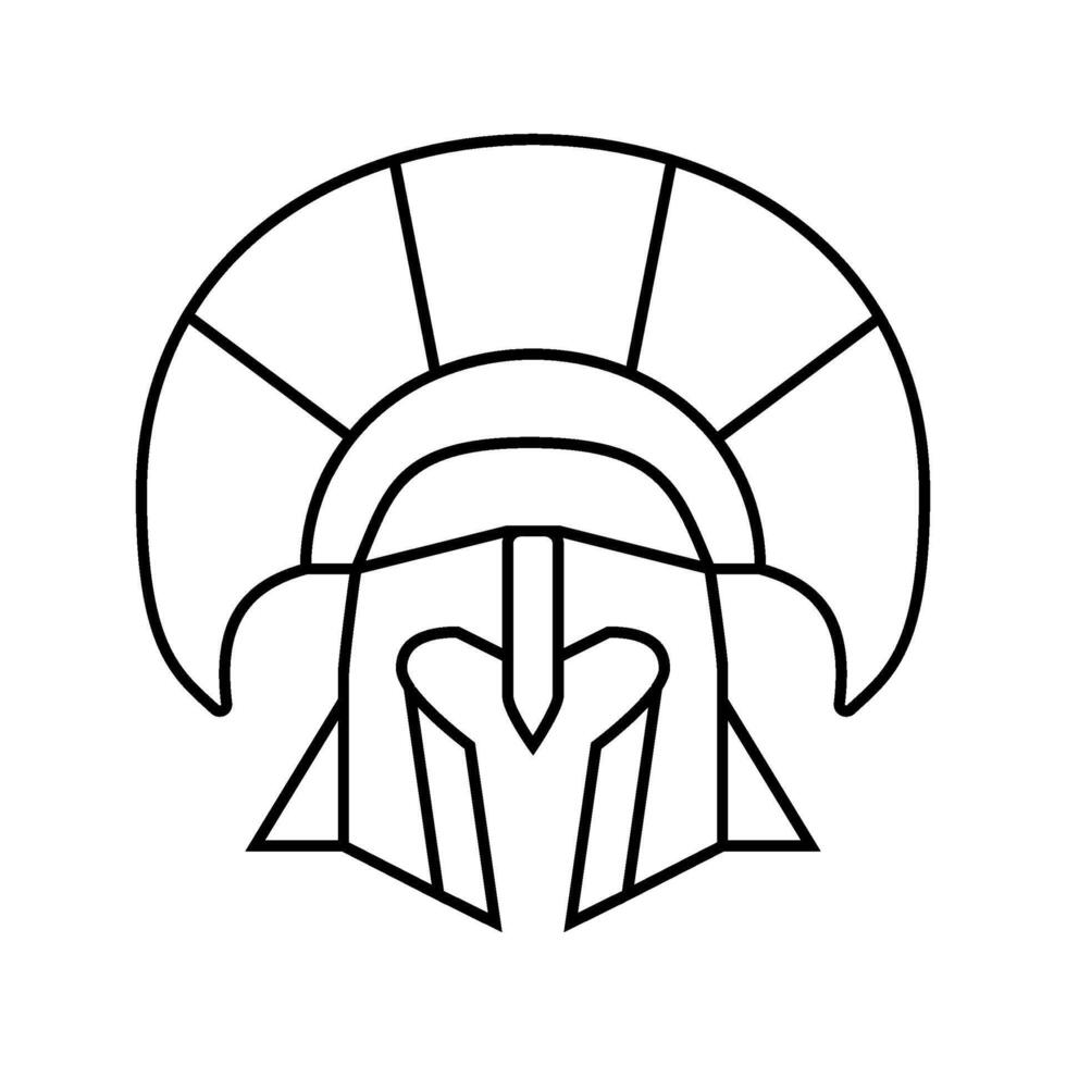 helmet sparta warrior line icon illustration vector
