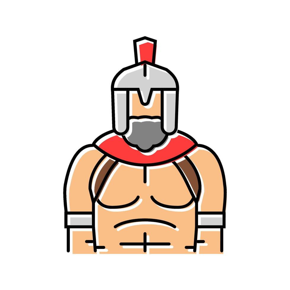 gladiator battle spartan roman color icon illustration vector