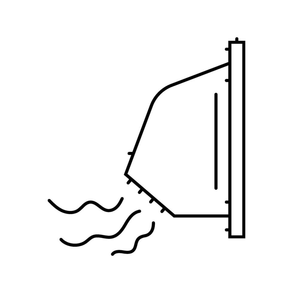 fresh air intake ventilation line icon illustration vector