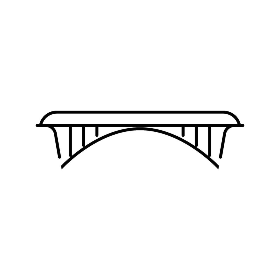 arch bridge line icon illustration vector