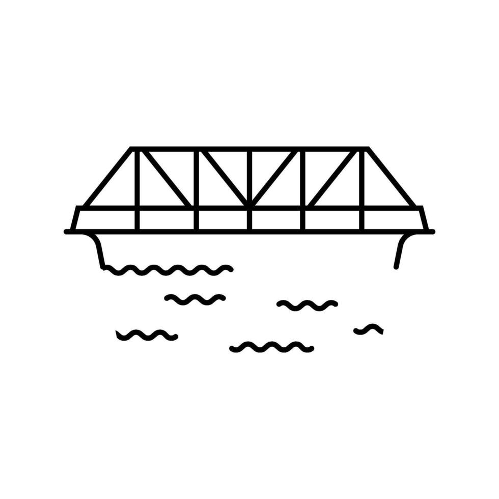 truss bridge line icon illustration vector