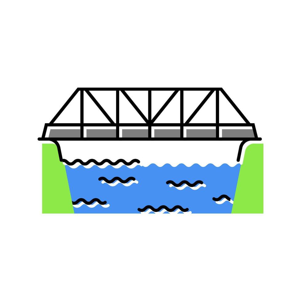 truss bridge color icon illustration vector