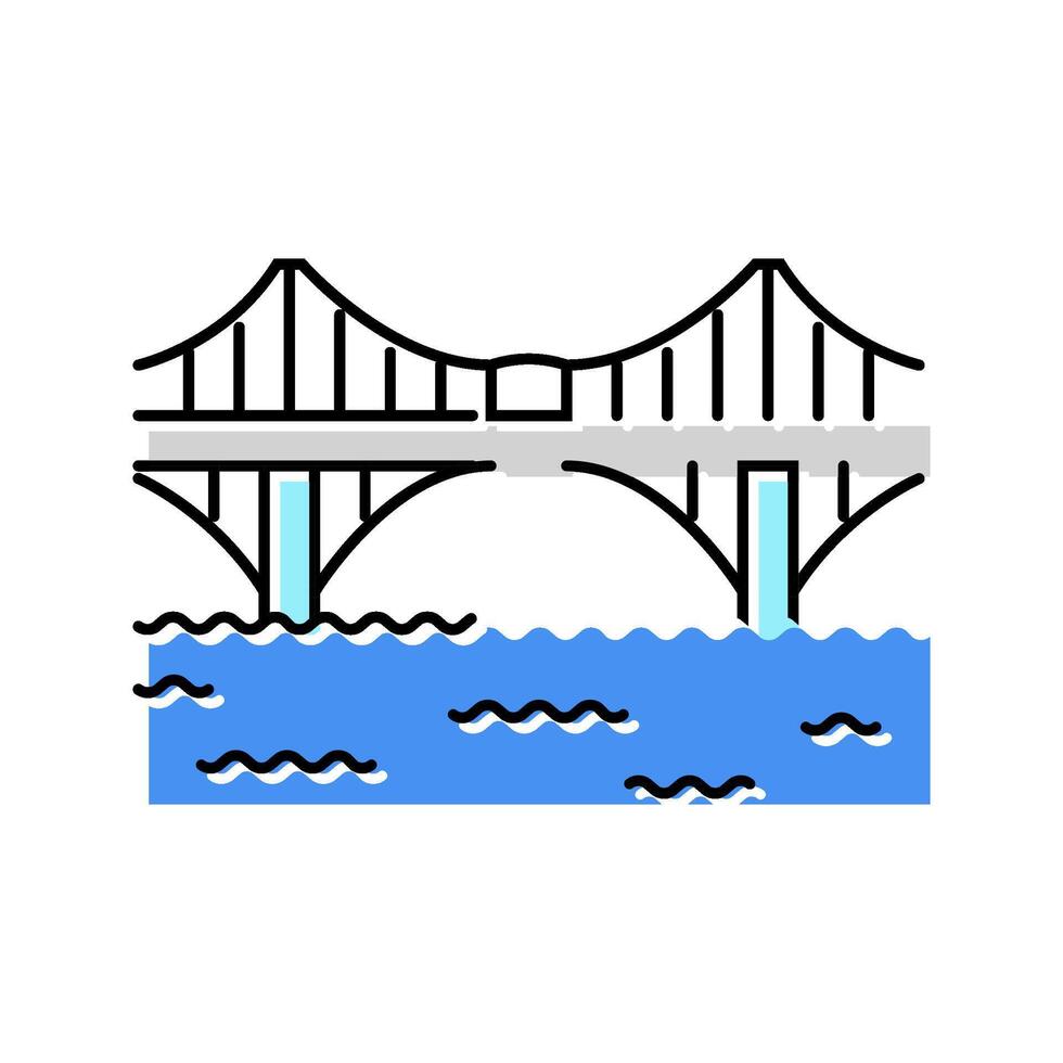 cantilever bridge color icon illustration vector