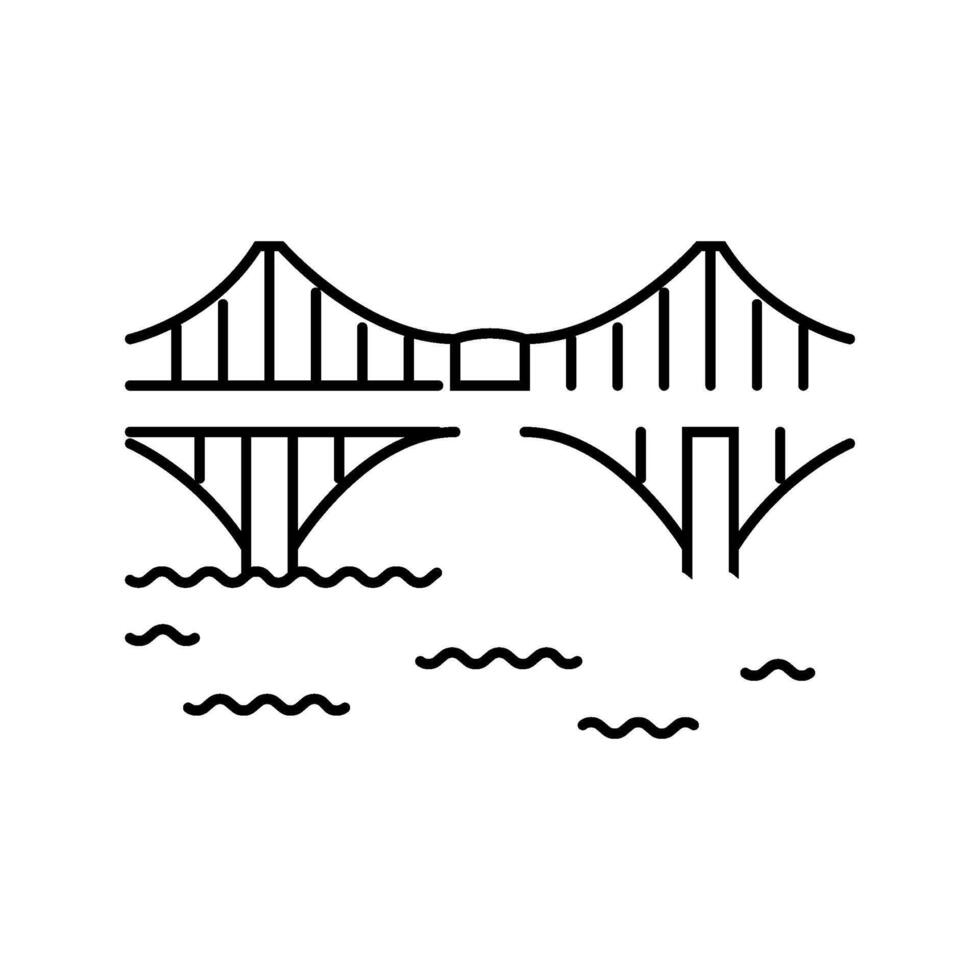 cantilever bridge line icon illustration vector