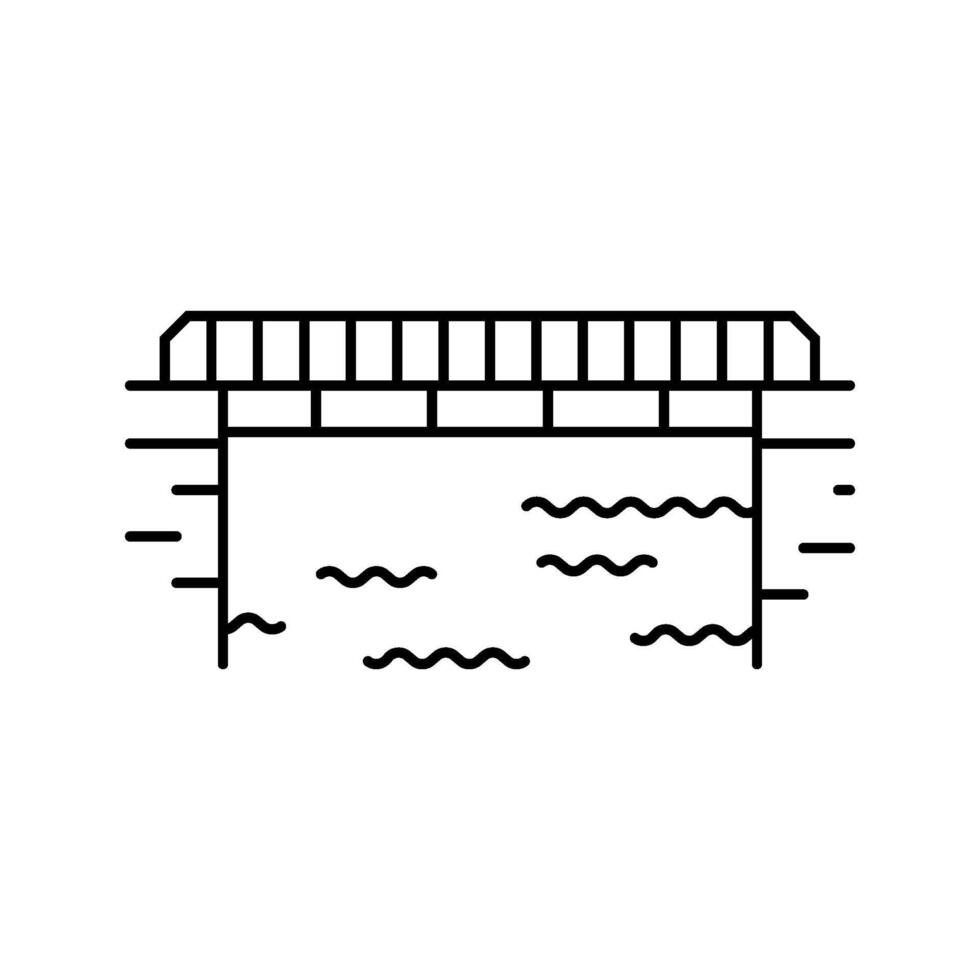 plate girder bridge line icon illustration vector