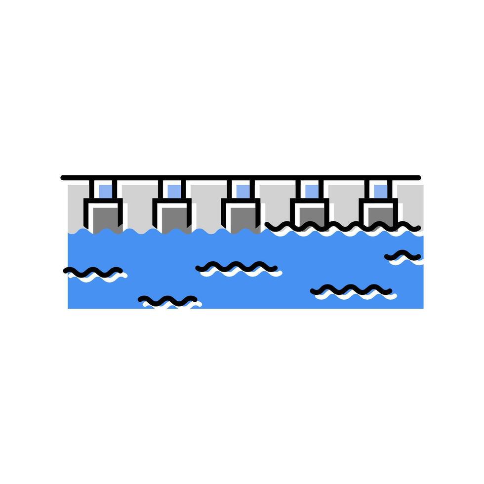floating bridge color icon illustration vector