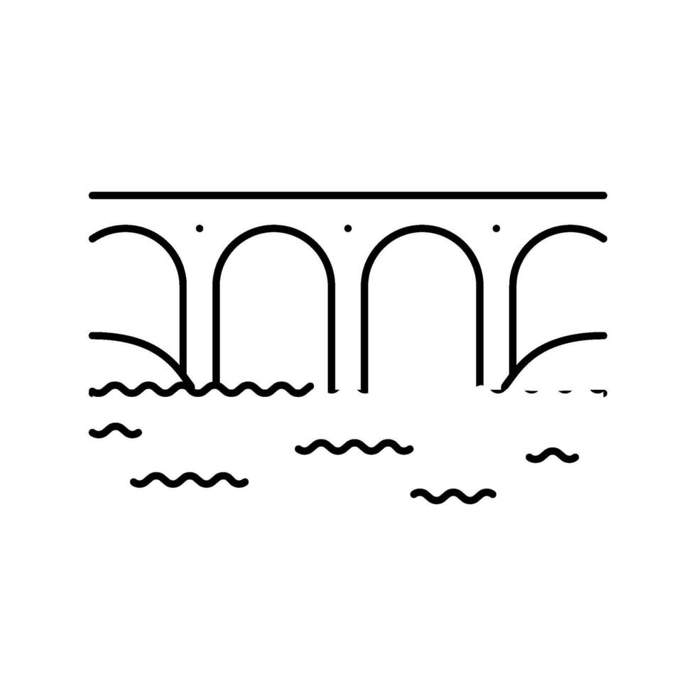 viaduct bridge line icon illustration vector