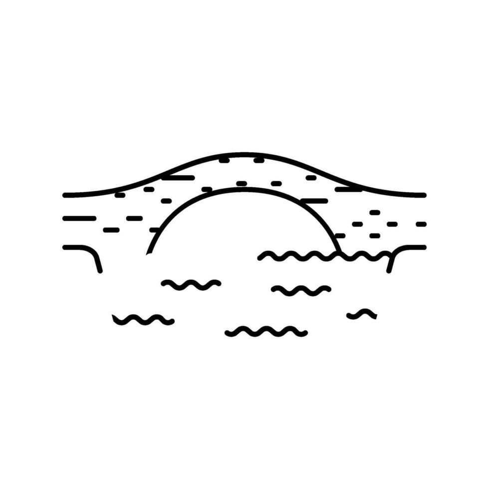 box girder bridge line icon illustration vector