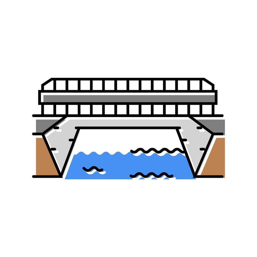 aqueduct bridge color icon illustration vector