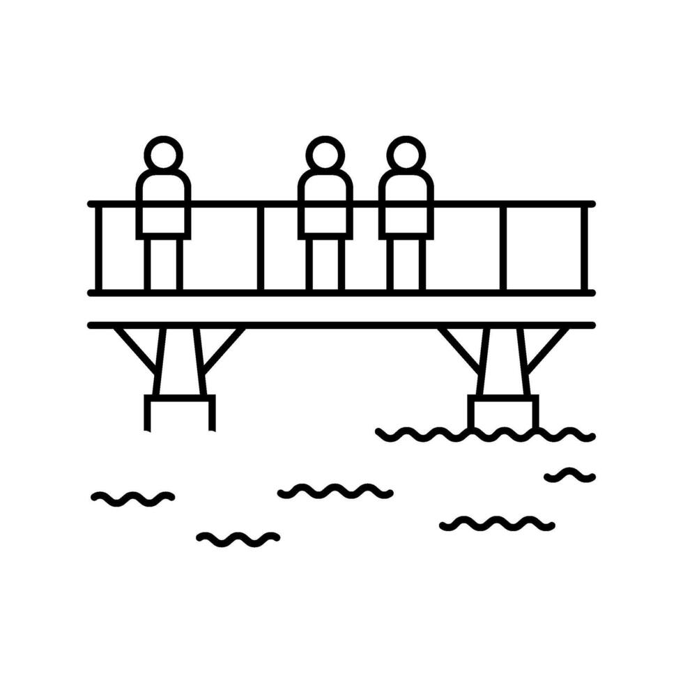 footbridge bridge line icon illustration vector
