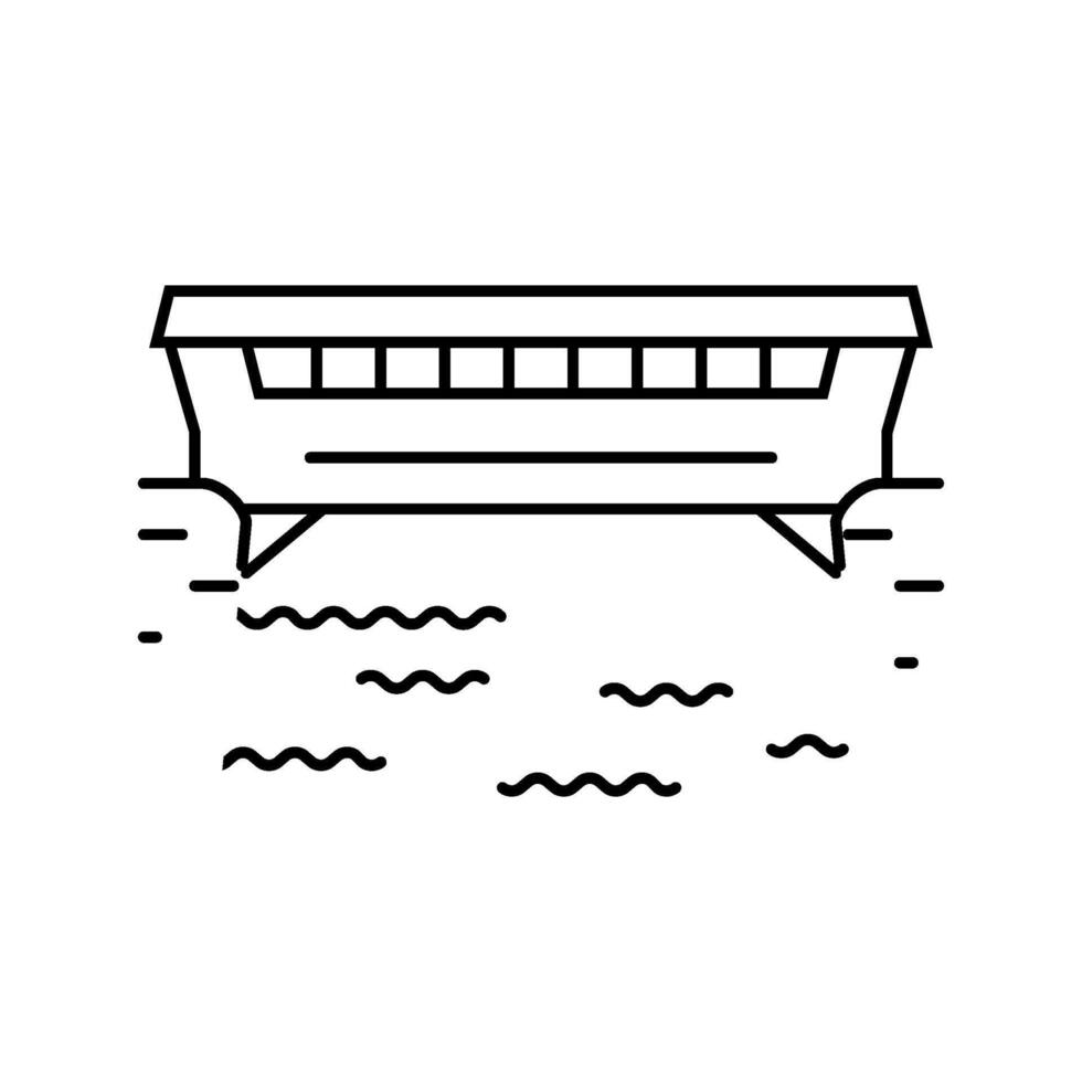 covered bridge line icon illustration vector