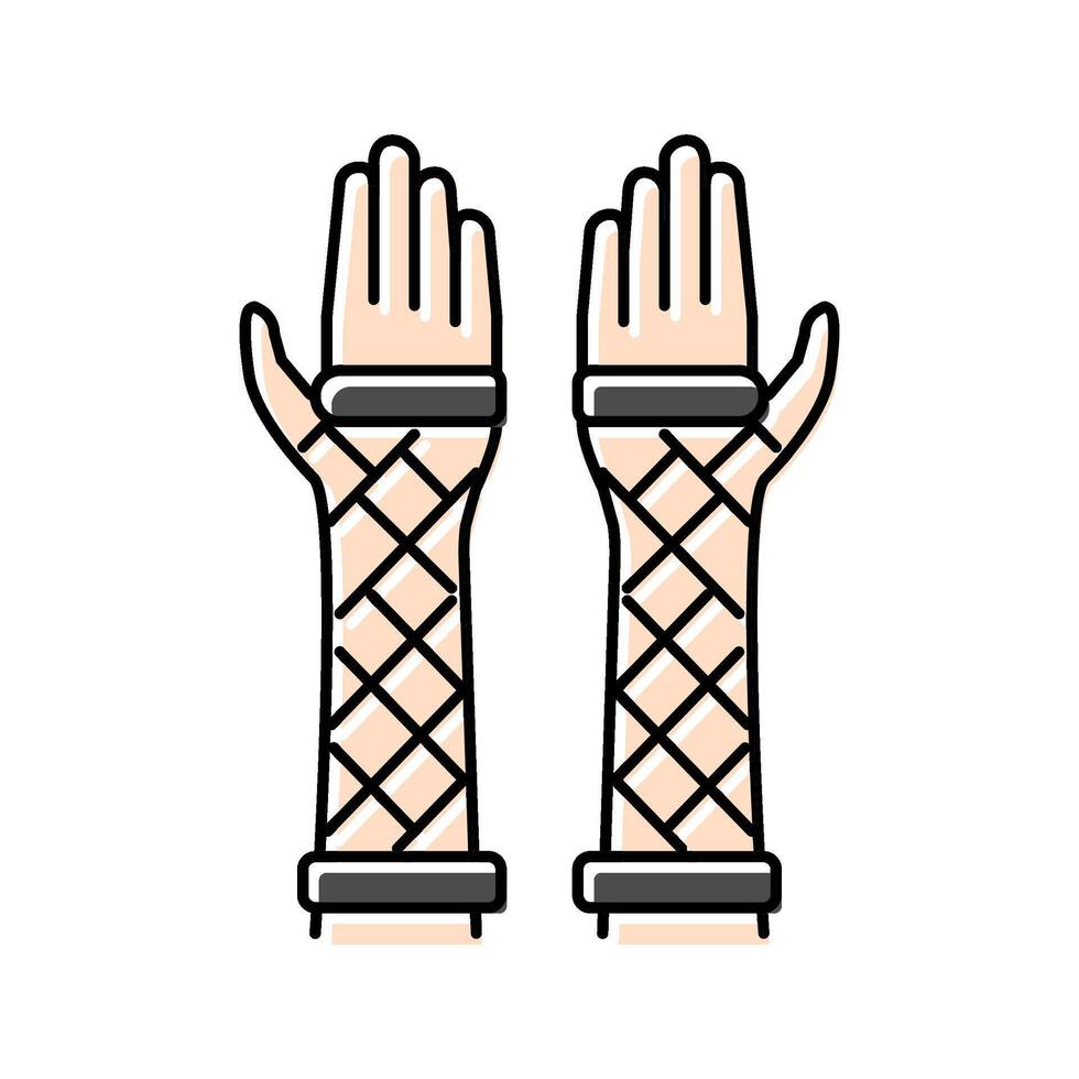 fishnet goth subculture color icon illustration vector