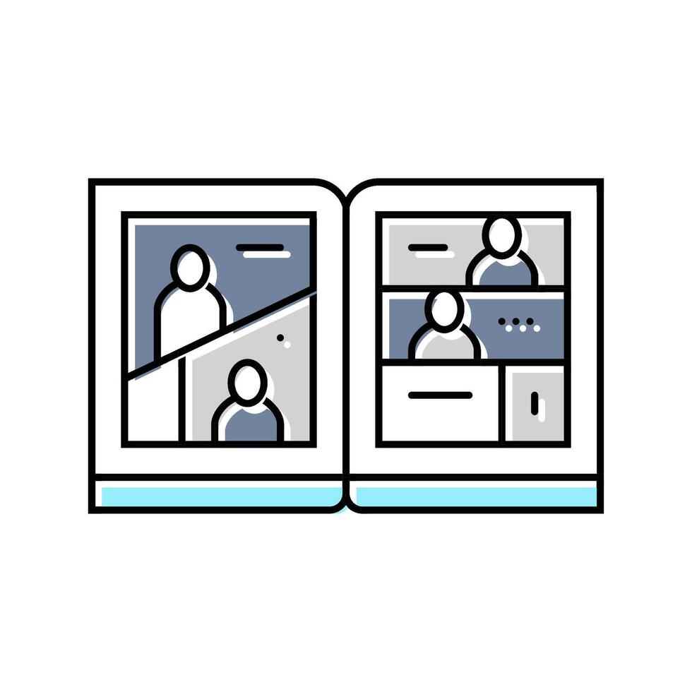 doujinshi otaku color icon illustration vector