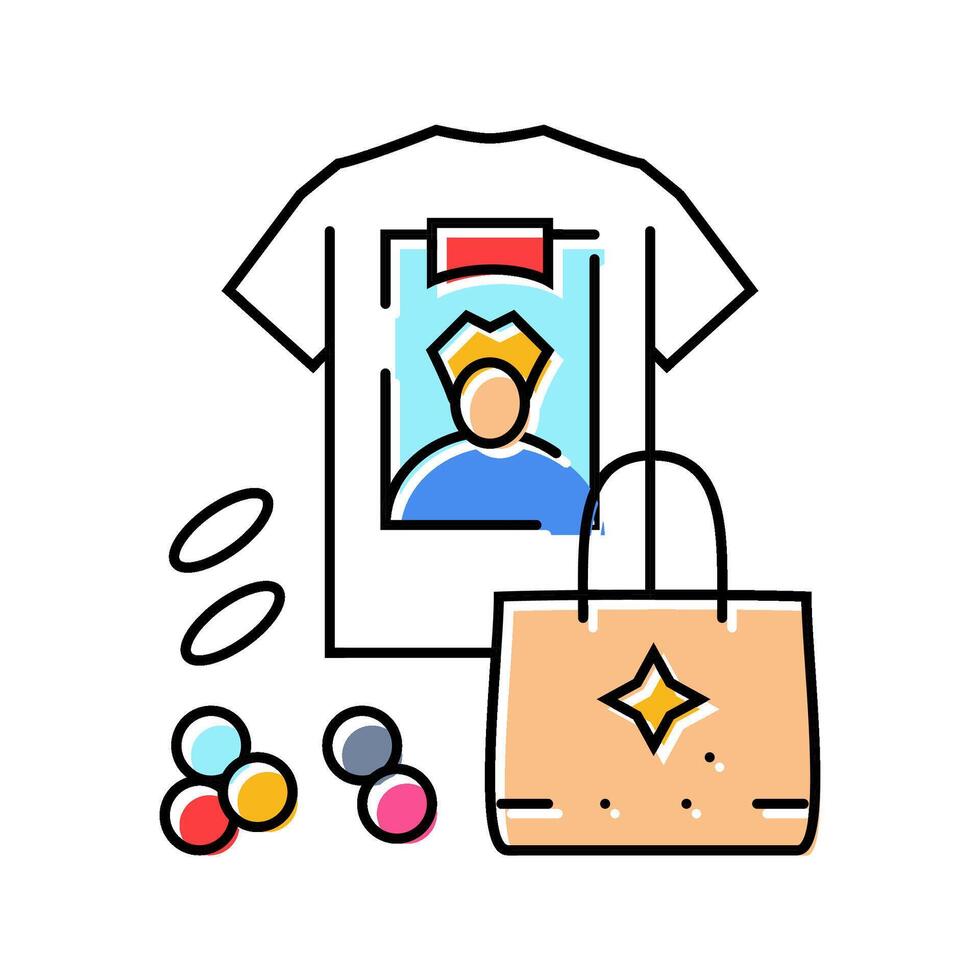 fan merchandise otaku color icon illustration vector