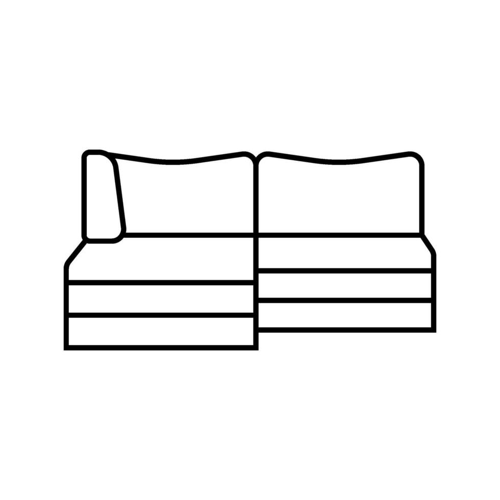 sectional sofa outdoor furniture line icon illustration vector