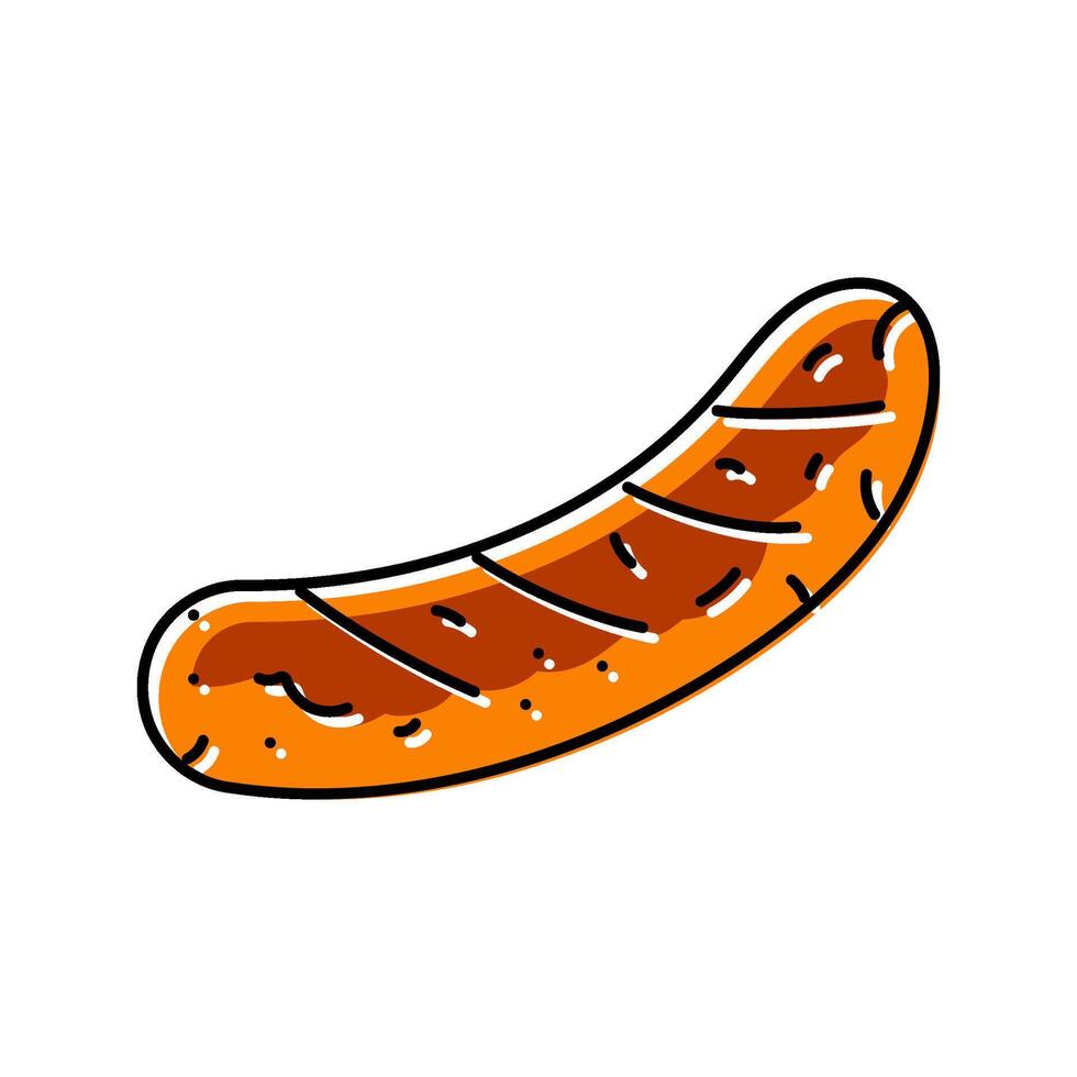 smoked sausage meat color icon illustration vector