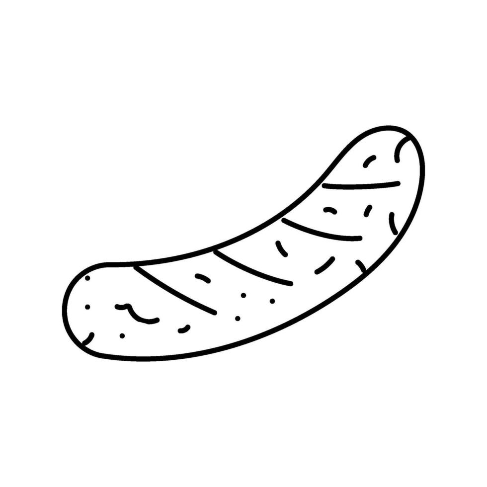smoked sausage meat line icon illustration vector