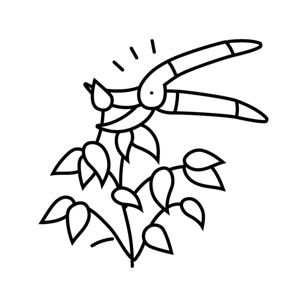 pruning urban gardening line icon illustration vector