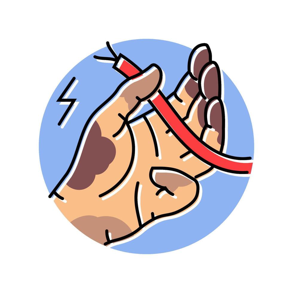electric shocks household injury accident color icon illustration vector