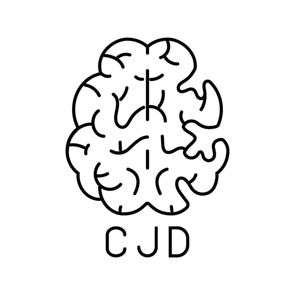 creutzfeldt jakob disease line icon illustration vector