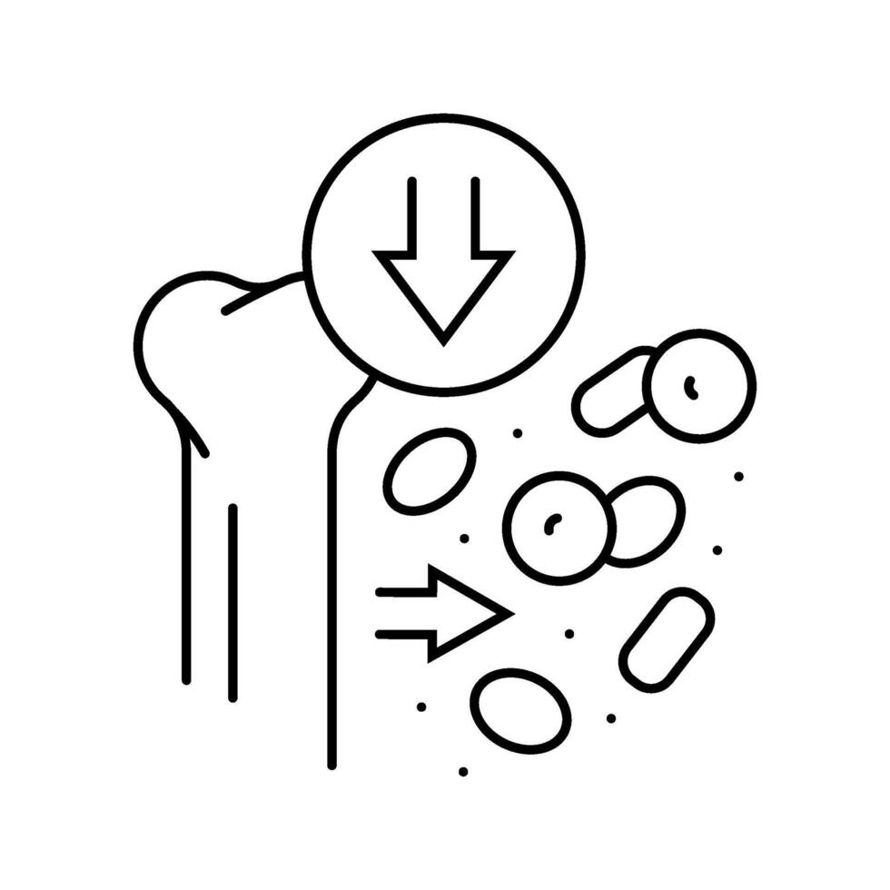 aplastic anemia disease line icon illustration vector