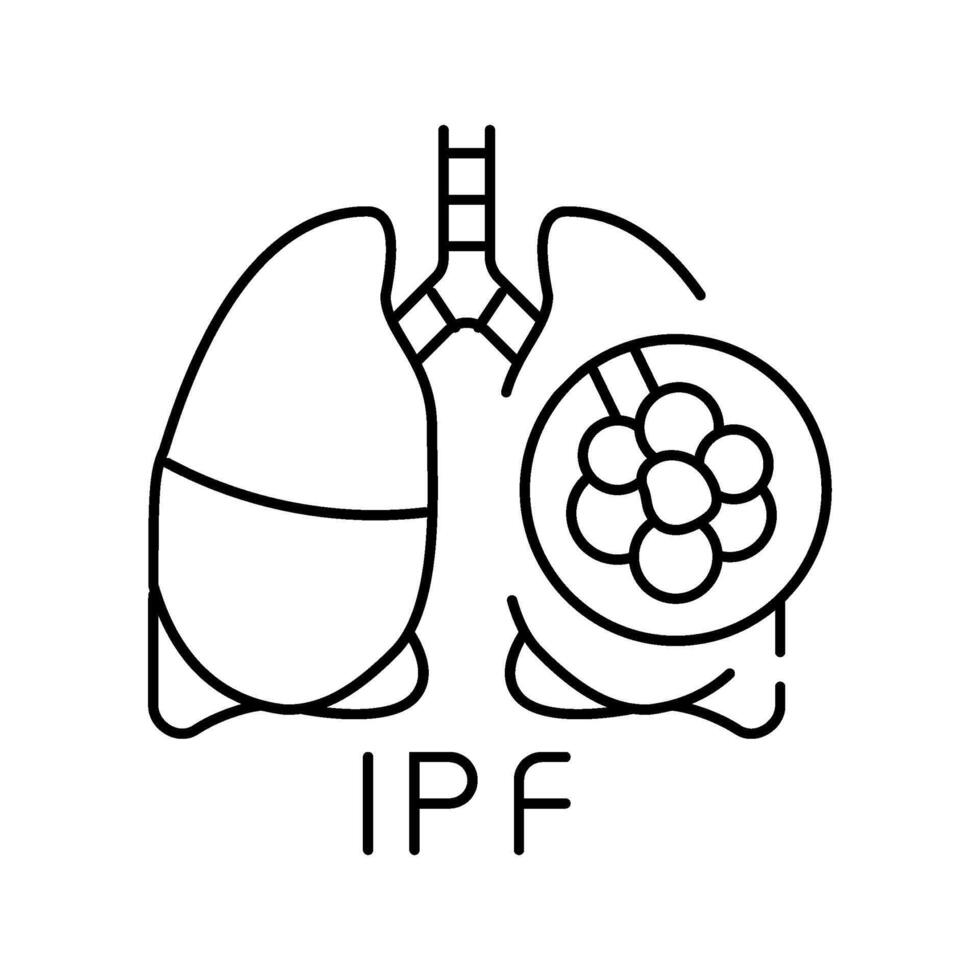 idiopathic pulmonary fibrosis line icon illustration vector