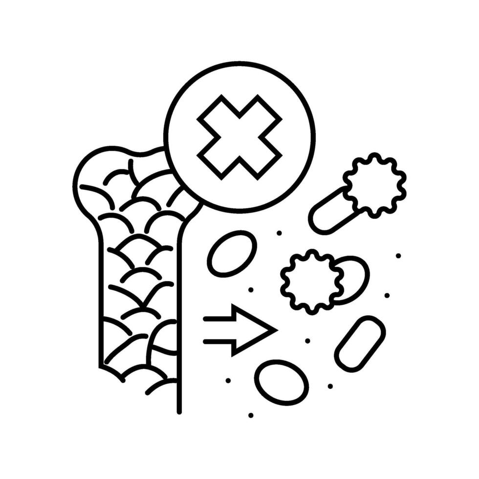 myelofibrosis disease line icon illustration vector