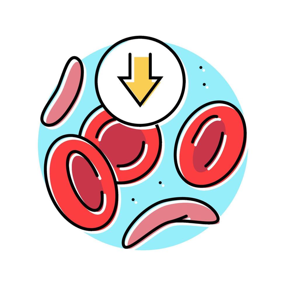 sickle cell anemia disease color icon illustration vector