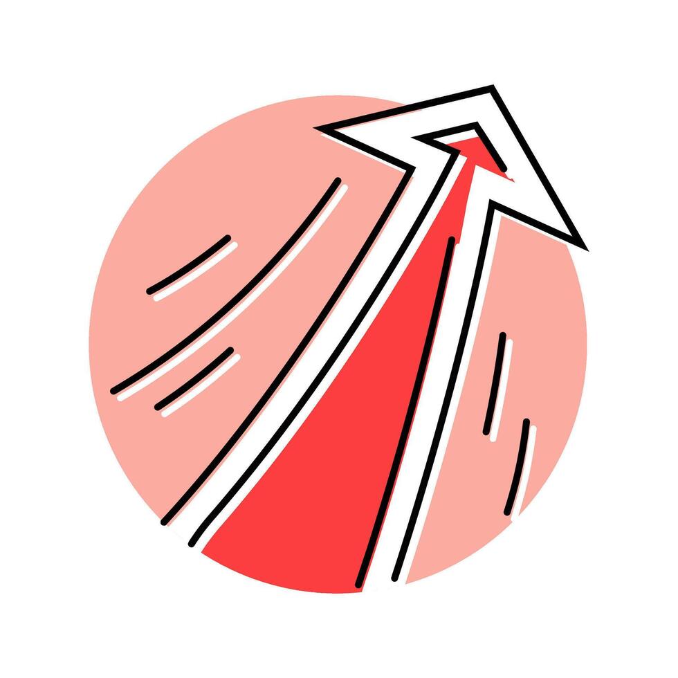 arrow pointing upward progress color icon illustration vector