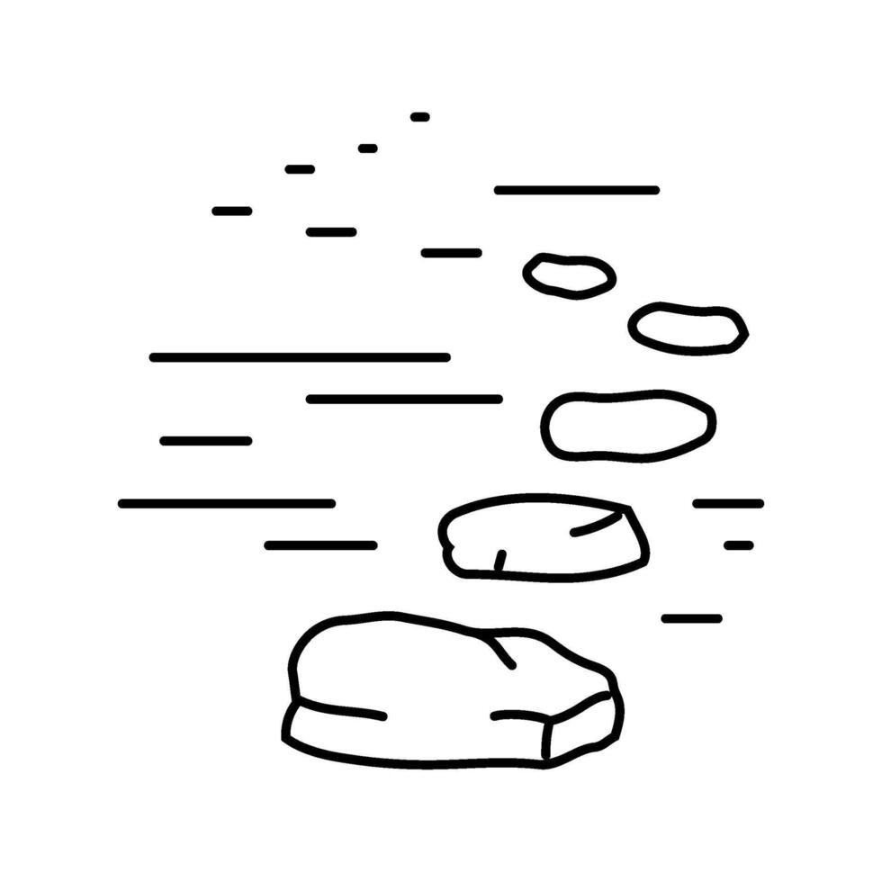 stepping stones progress line icon illustration vector