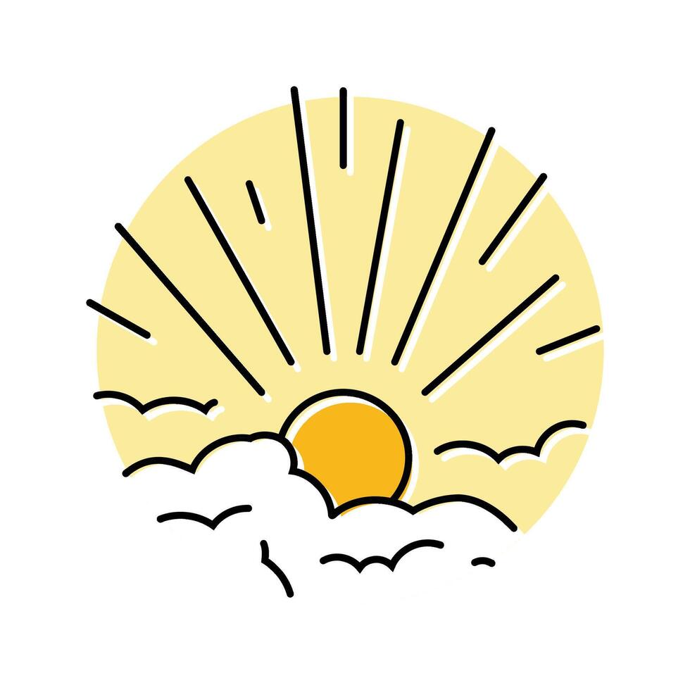 rising sun progress color icon illustration vector
