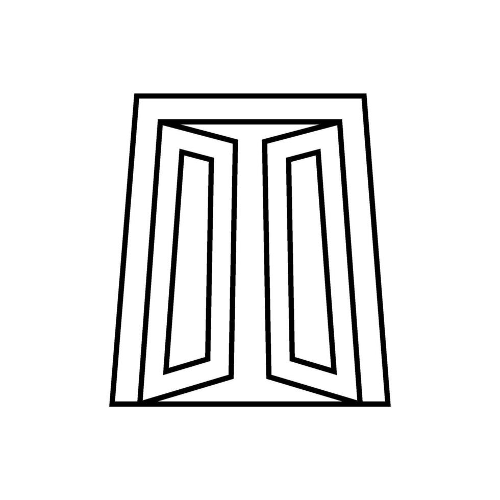 open door progress line icon illustration vector