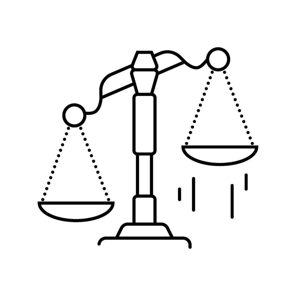 scales tipping favor progress line icon illustration vector