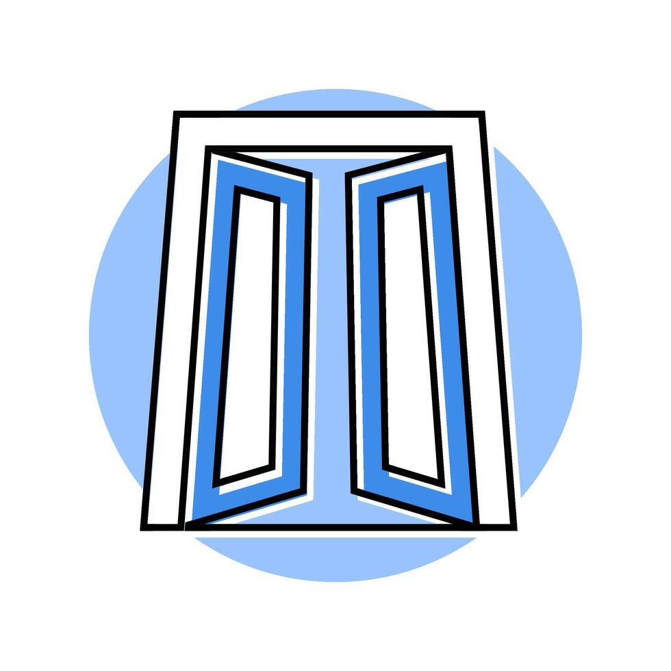 open door progress color icon illustration vector