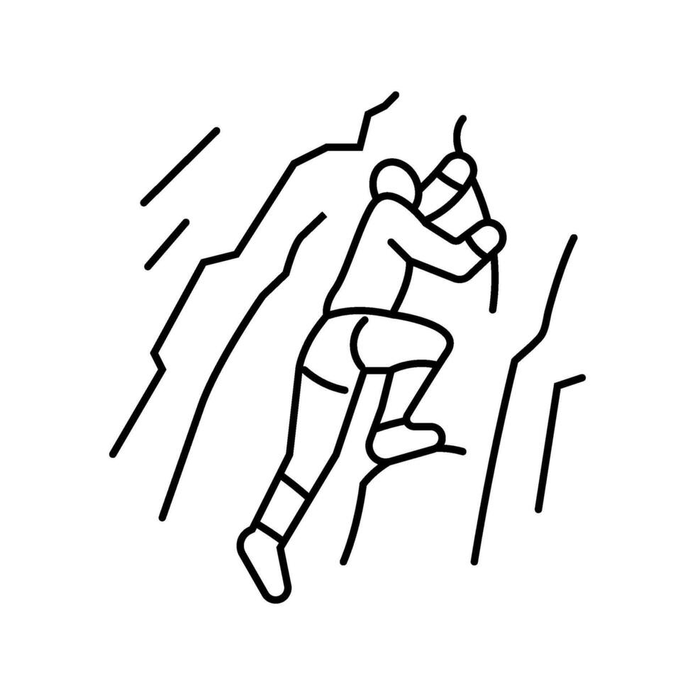 climbing mountain progress line icon illustration vector