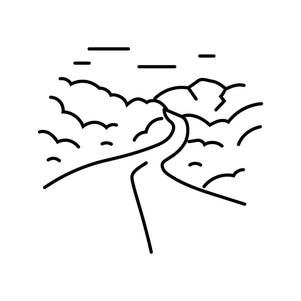 road leading forward progress line icon illustration vector