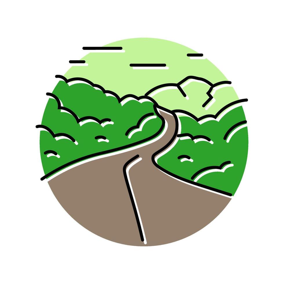 road leading forward progress color icon illustration vector