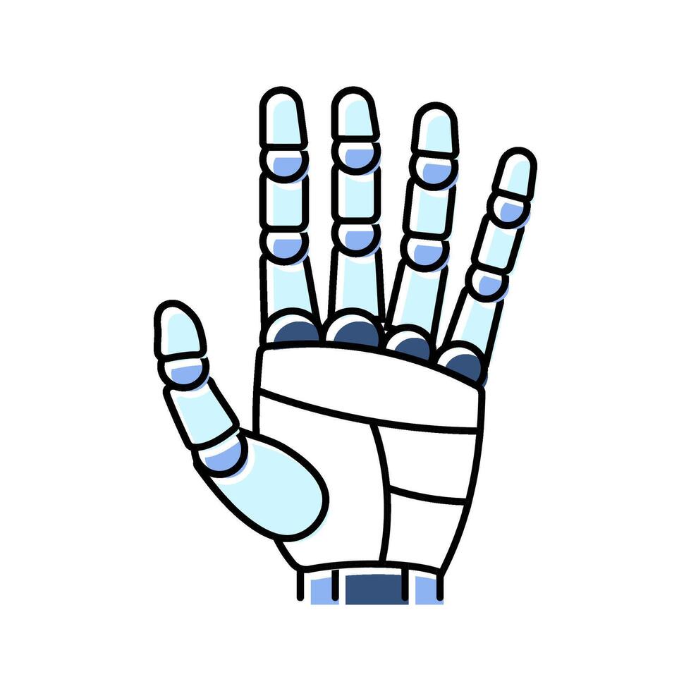 palm robot hand gesture color icon illustration vector