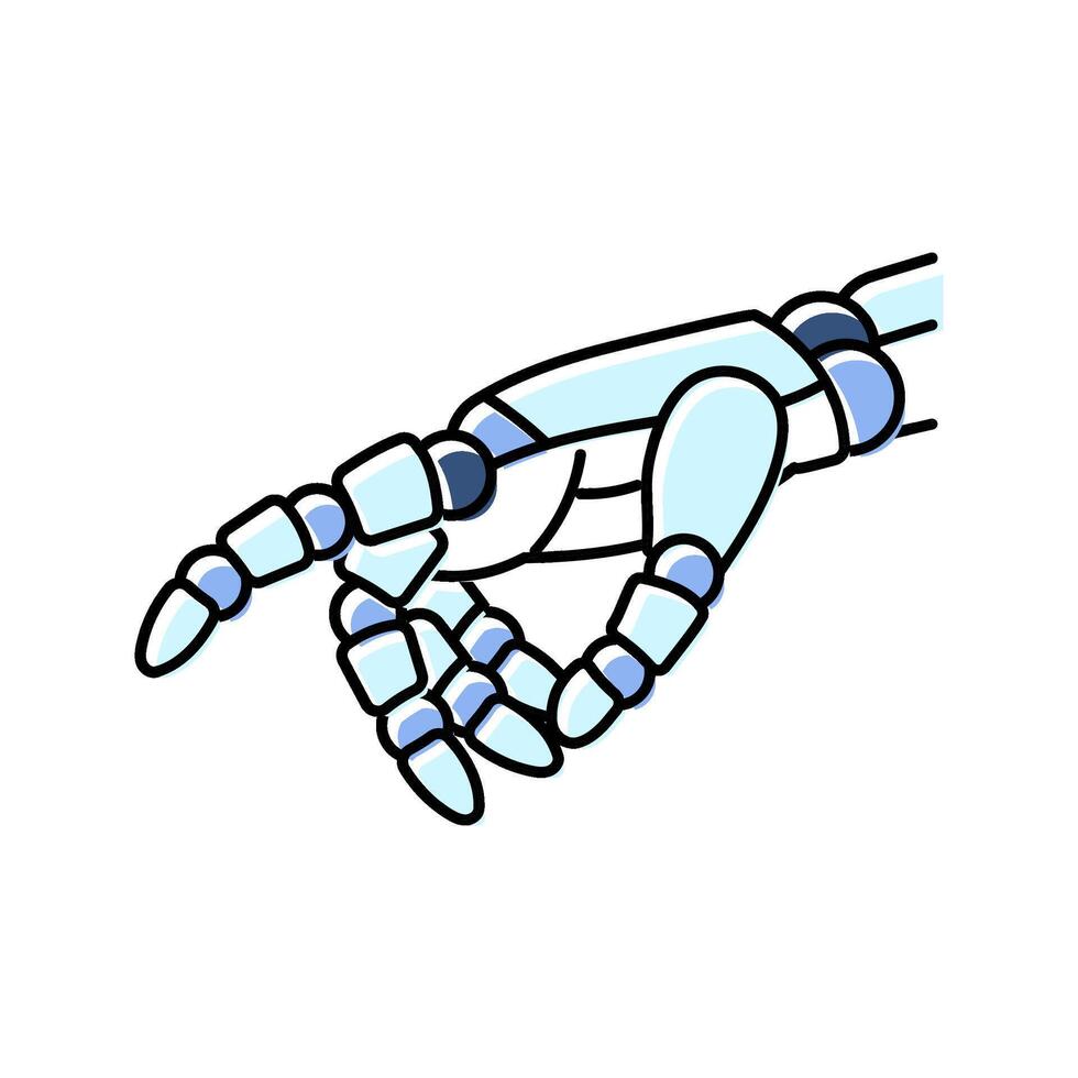 touch robot hand gesture color icon illustration vector