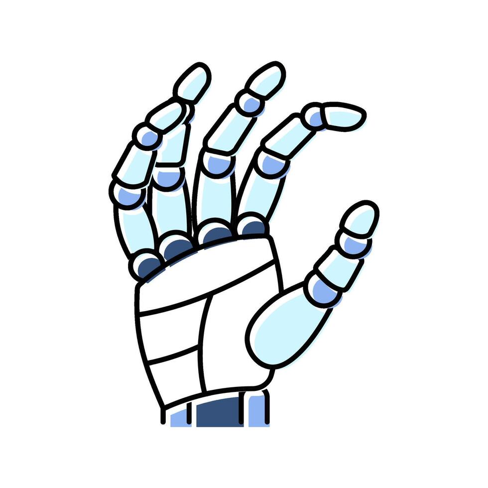 hold robot hand gesture color icon illustration vector
